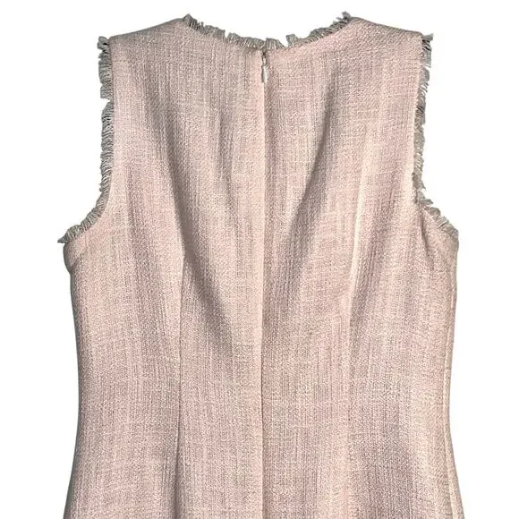 Karl Lagerfeld Paris Pink Tweed Shift Dress with Front Pockets Size 6 - Picture 5 of 10